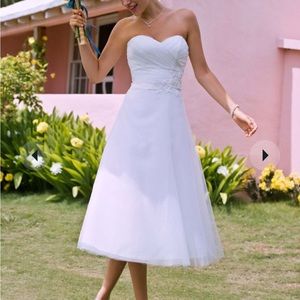 David’s Bridal Tea Length Wedding dress Size 12